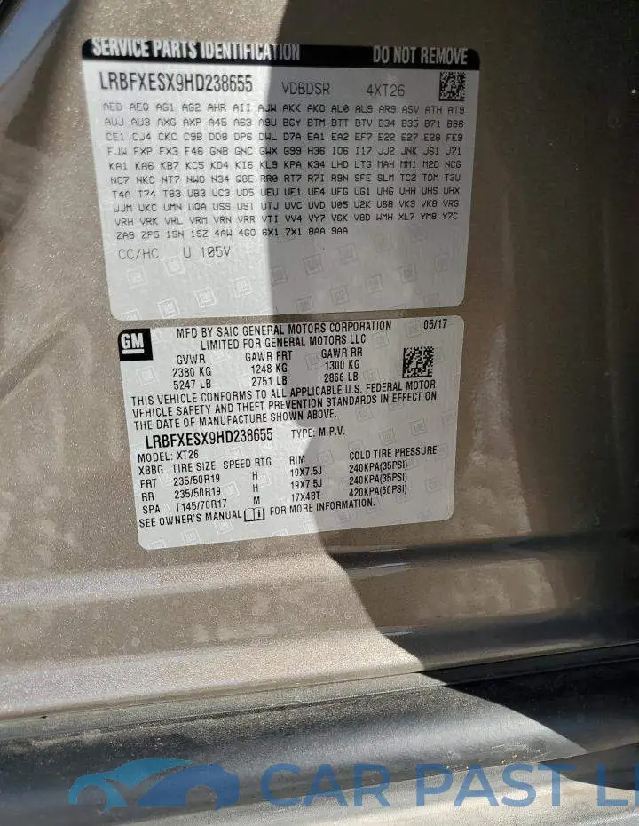 LRBFXESX9HD238655# 12