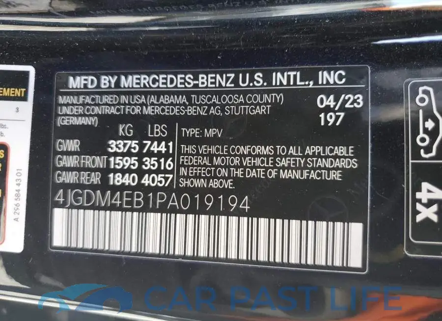 4JGDM4EB1PA019194# 12