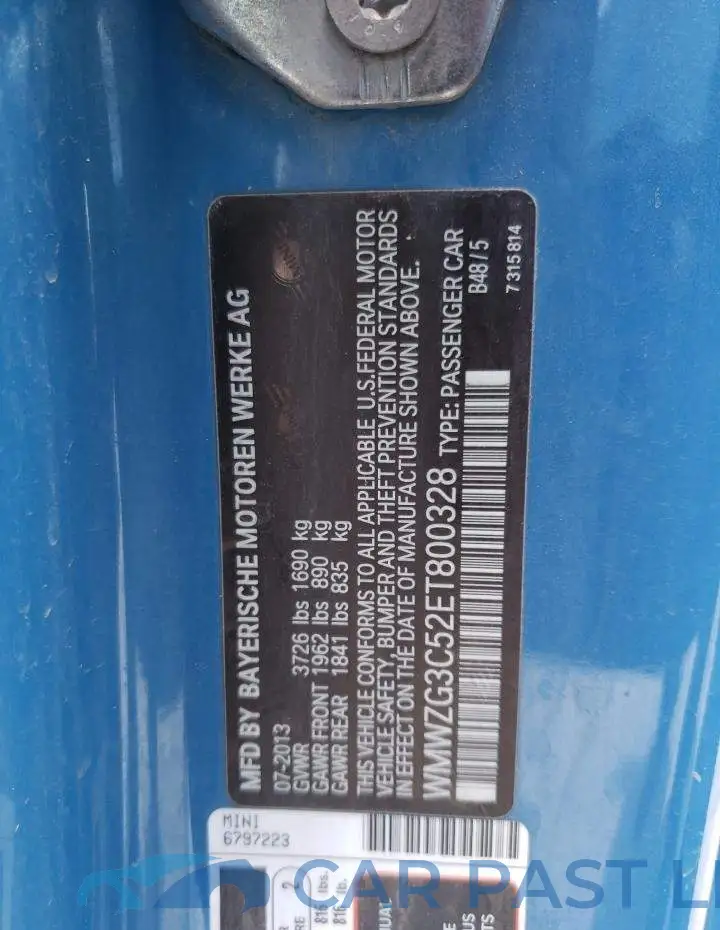 WMWZG3C52ET800328# 13