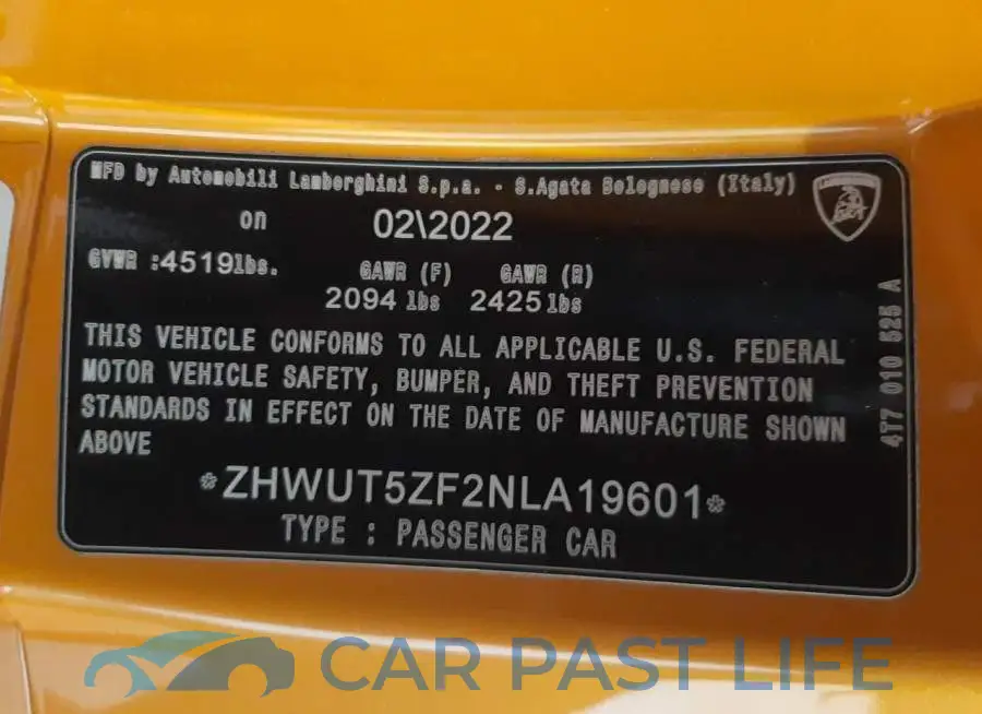ZHWUT5ZF2NLA19601# 13