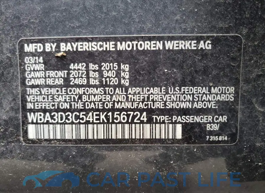 WBA3D3C54EK156724# 12