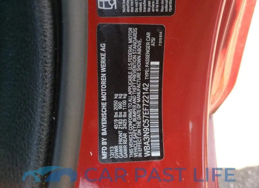 WBA3N9C57EF722142# 12