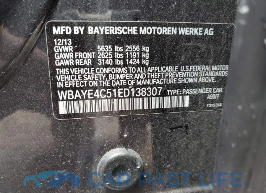 WBAYE4C51ED138307# 12