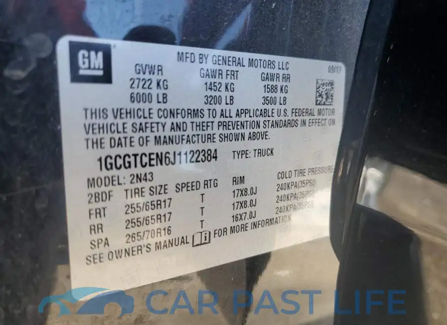 1GCGTCEN6J1122384# 13