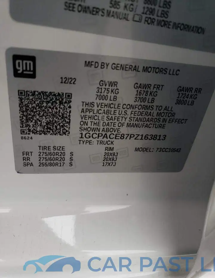 1GCPACE87PZ163813# 12