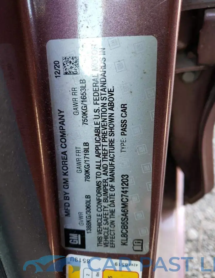 KL8CB6SA6MC741203# 12