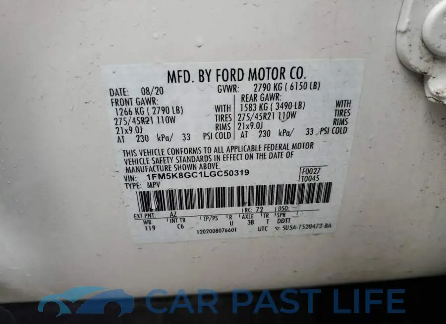 1FM5K8GC1LGC50319# 14