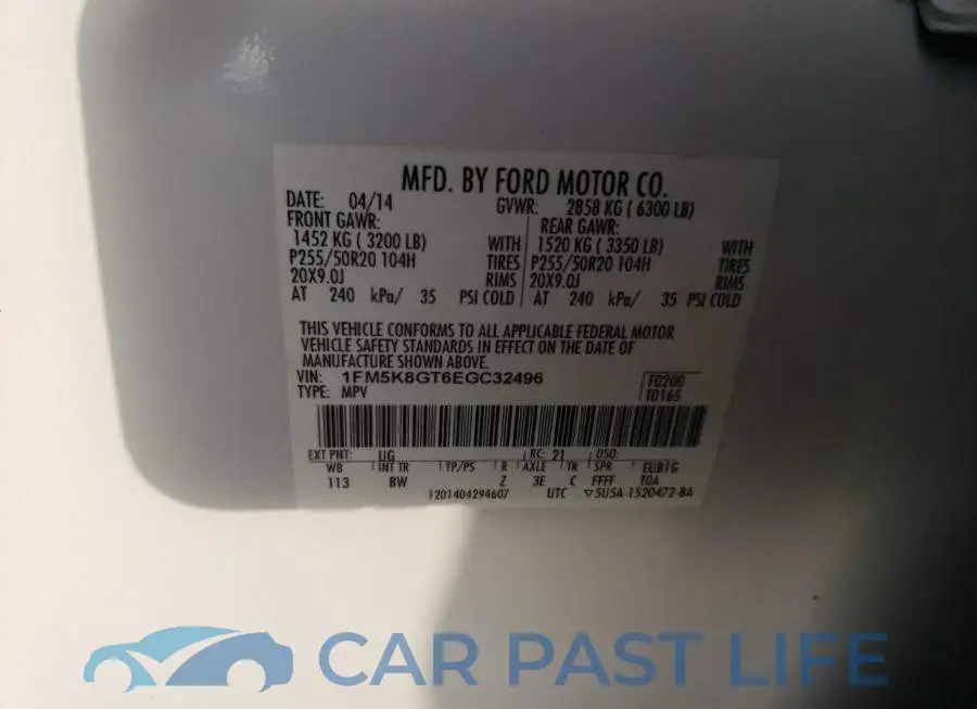 1FM5K8GT6EGC32496# 12