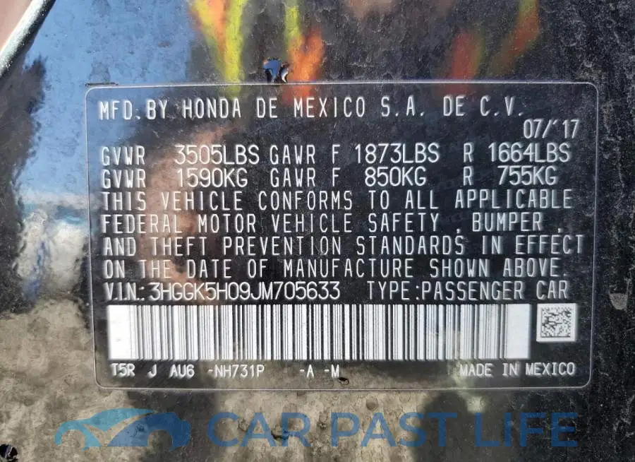 3HGGK5H09JM705633# 12