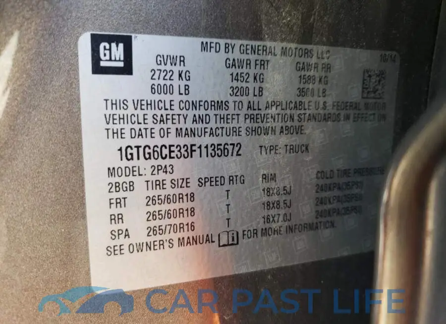 1GTG6CE33F1135672# 12