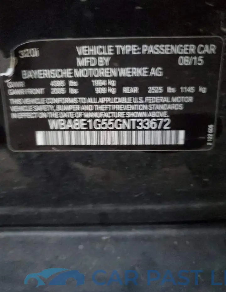 WBA8E1G55GNT33672# 12