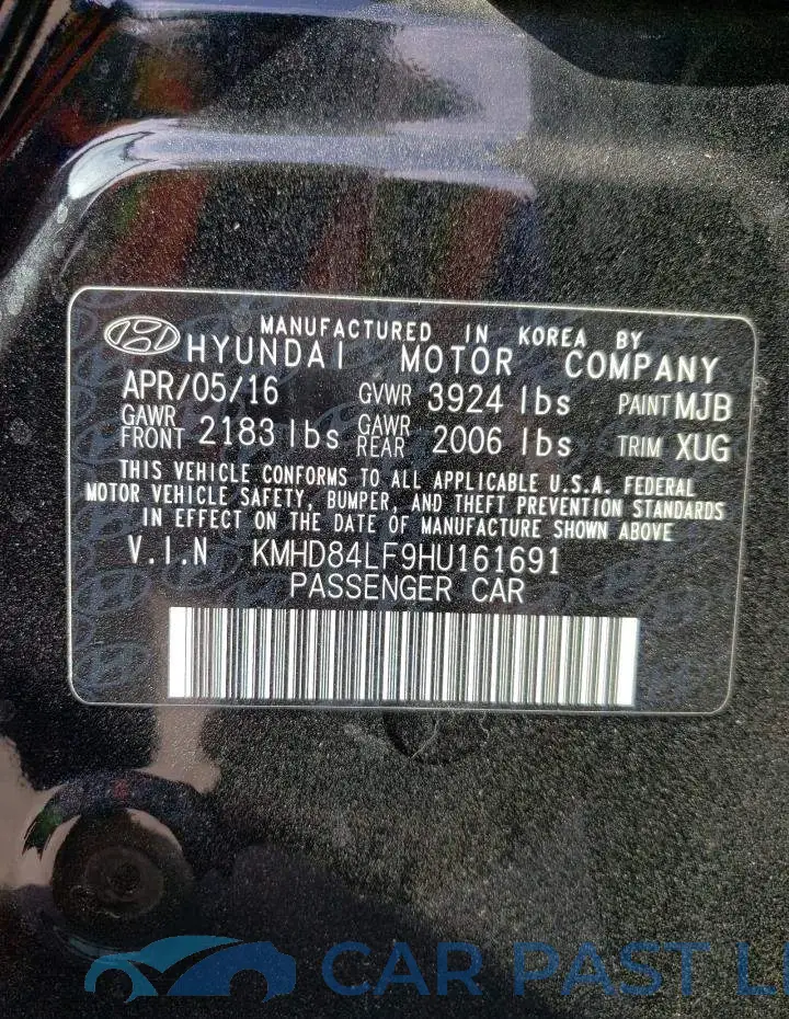 KMHD84LF9HU161691# 12