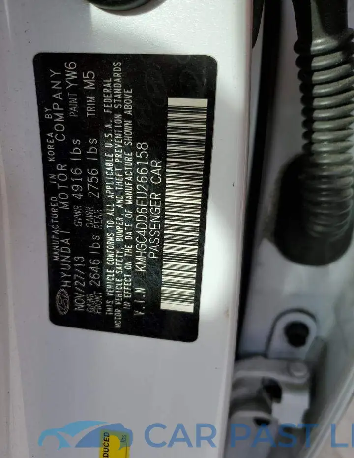 KMHGC4DD6EU266158# 12