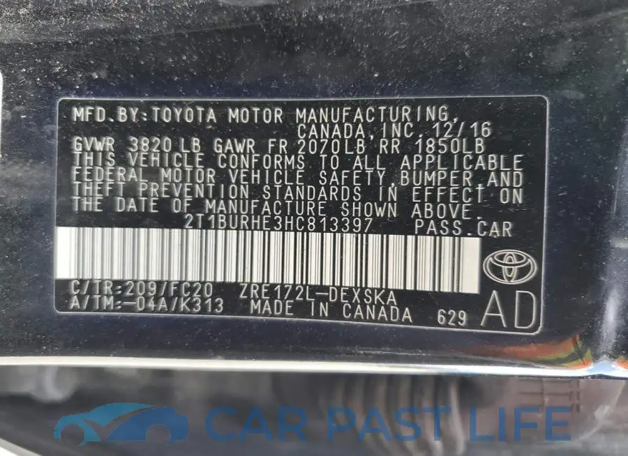 2T1BURHE3HC813397# 13