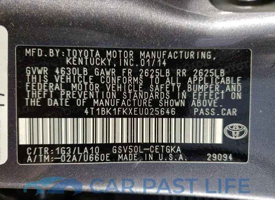 4T1BK1FKXEU025646# 13