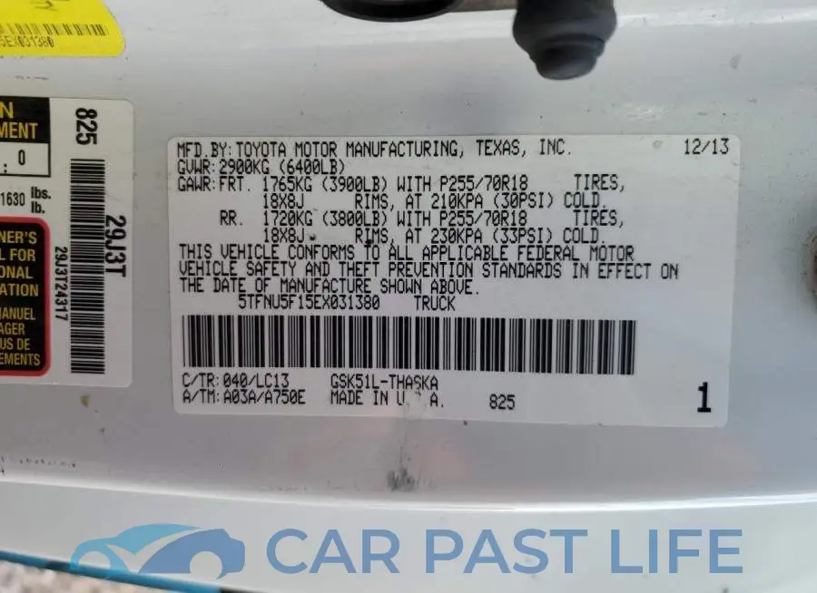 5TFNU5F15EX031380# 12