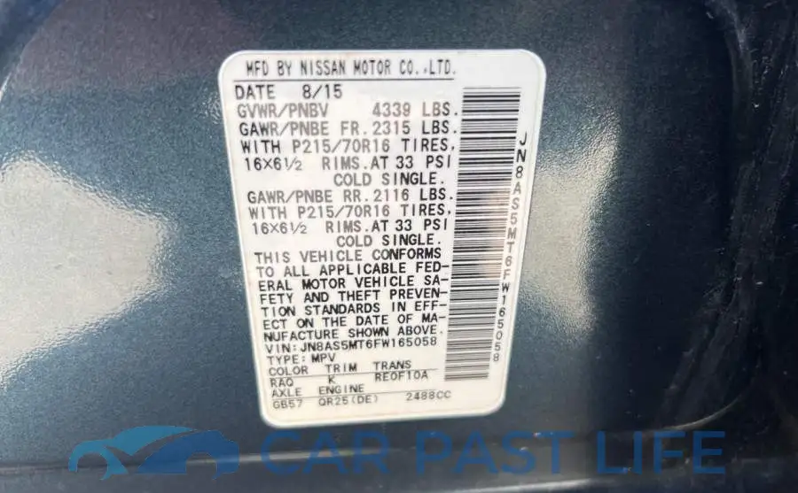 JN8AS5MT6FW165058# 10