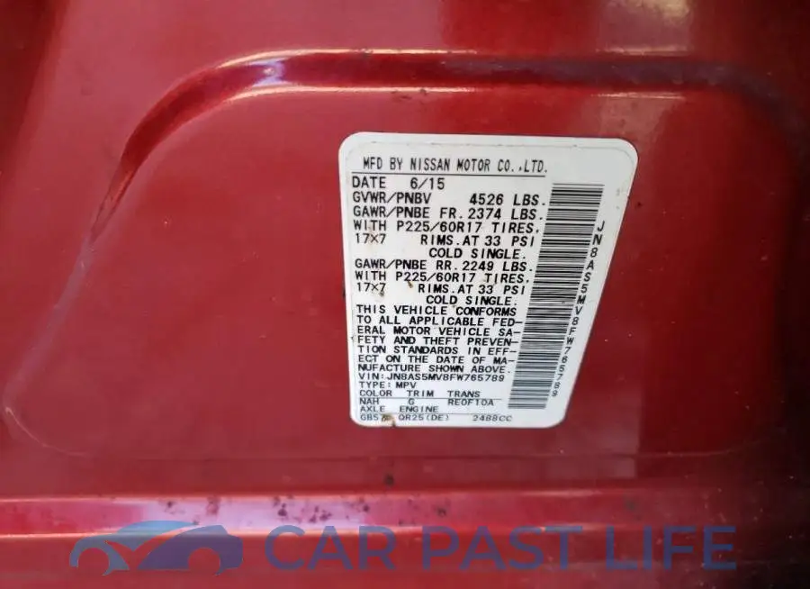 JN8AS5MV8FW765789# 13