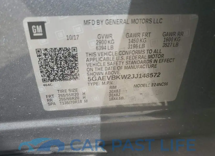 5GAEVBKW2JJ148572# 13
