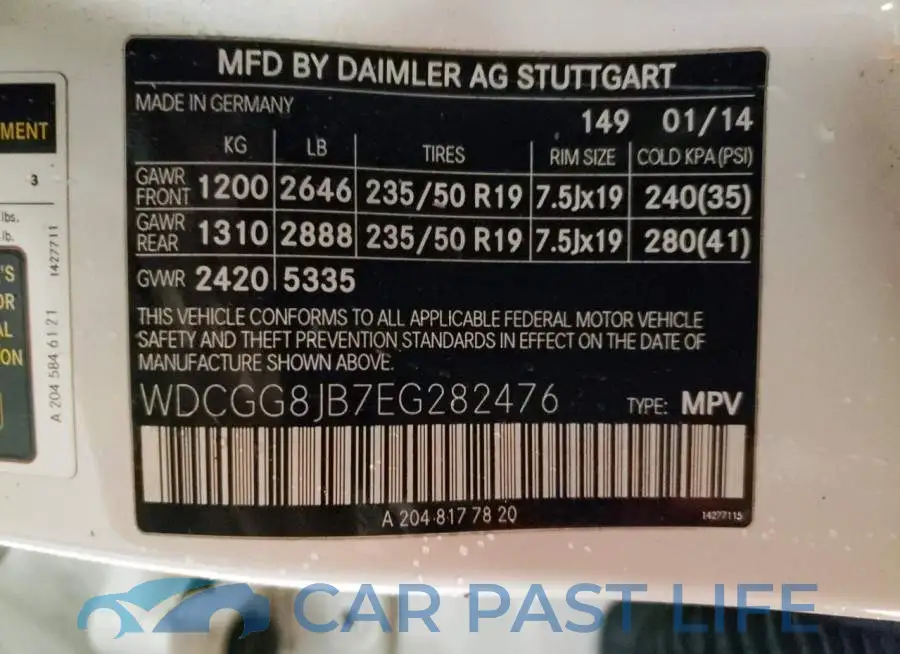 WDCGG8JB7EG282476# 13