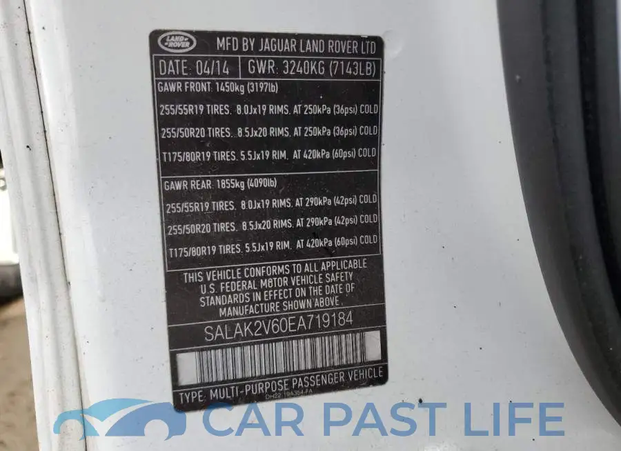 SALAK2V60EA719184# 12