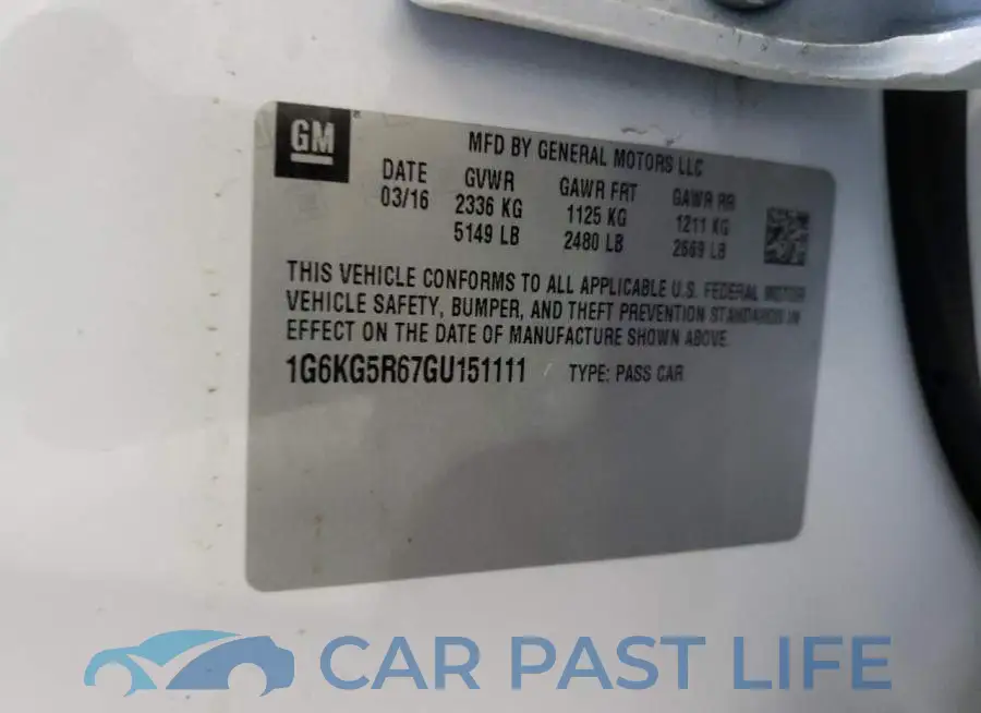 1G6KG5R67GU151111# 12