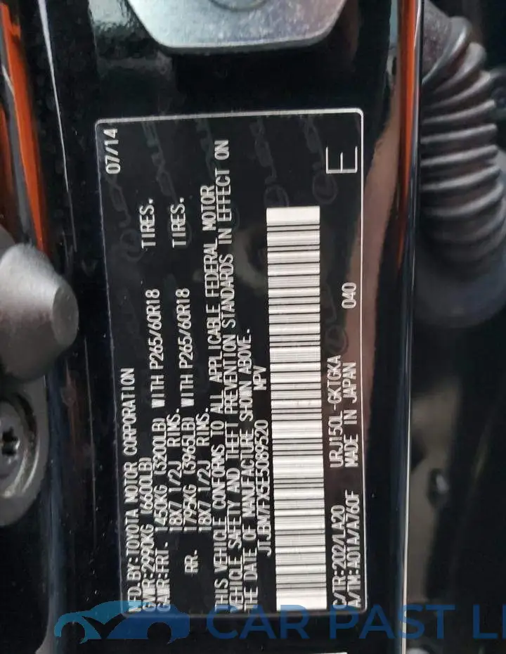 JTJBM7FX5E5089520# 13