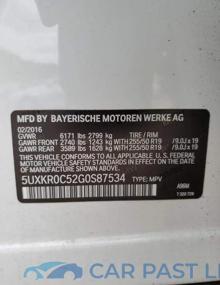 5UXKR0C52G0S87534# 13