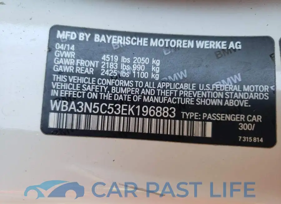 WBA3N5C53EK196883# 12