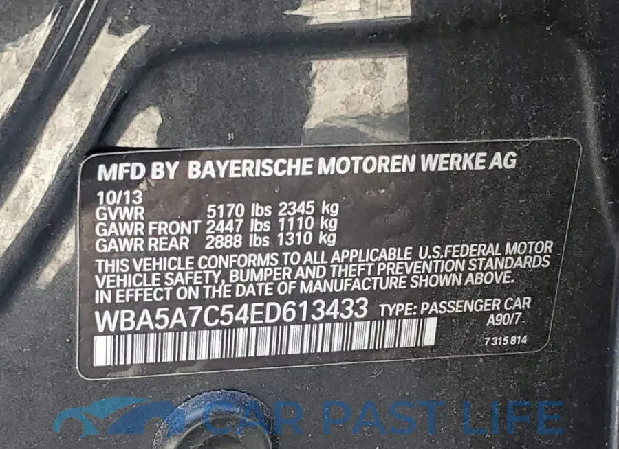 WBA5A7C54ED613433# 12
