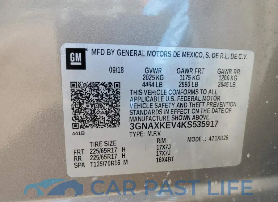 3GNAXKEV4KS535917# 13