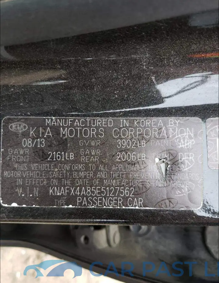 KNAFX4A85E5127562# 10