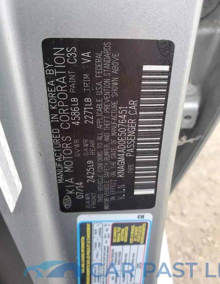 KNAGM4AD0E5076451# 13