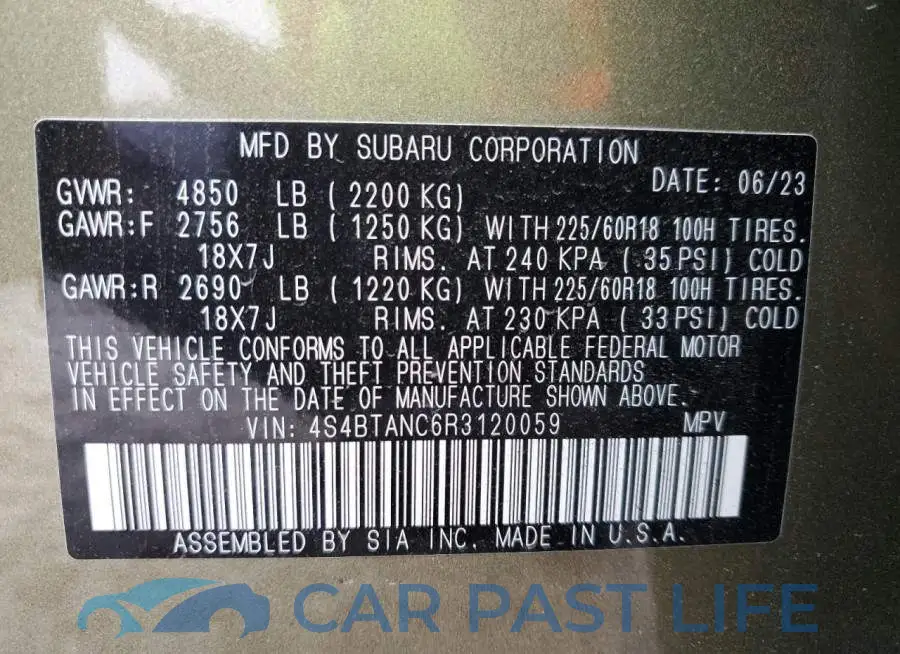 4S4BTANC6R3120059# 13