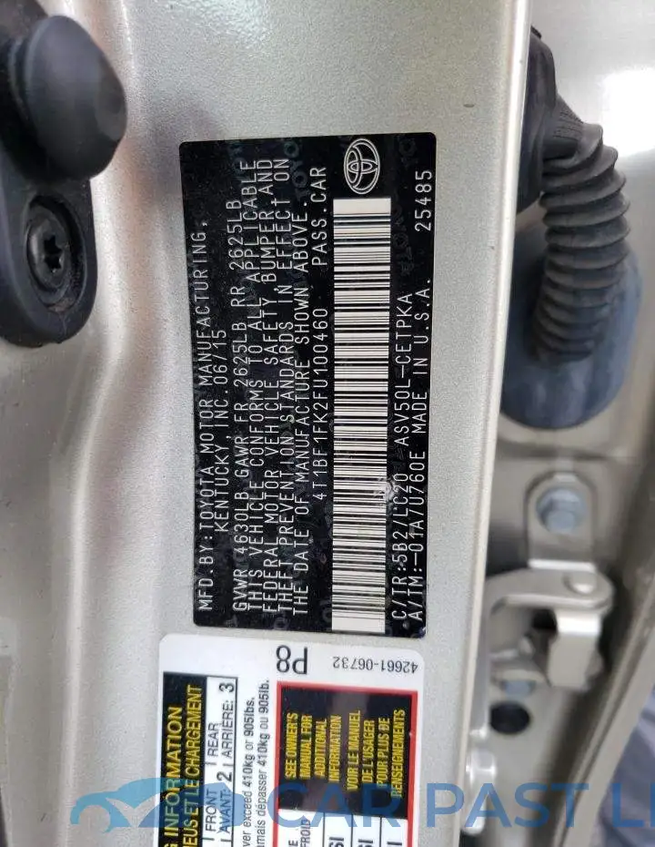 4T1BF1FK2FU100460# 12