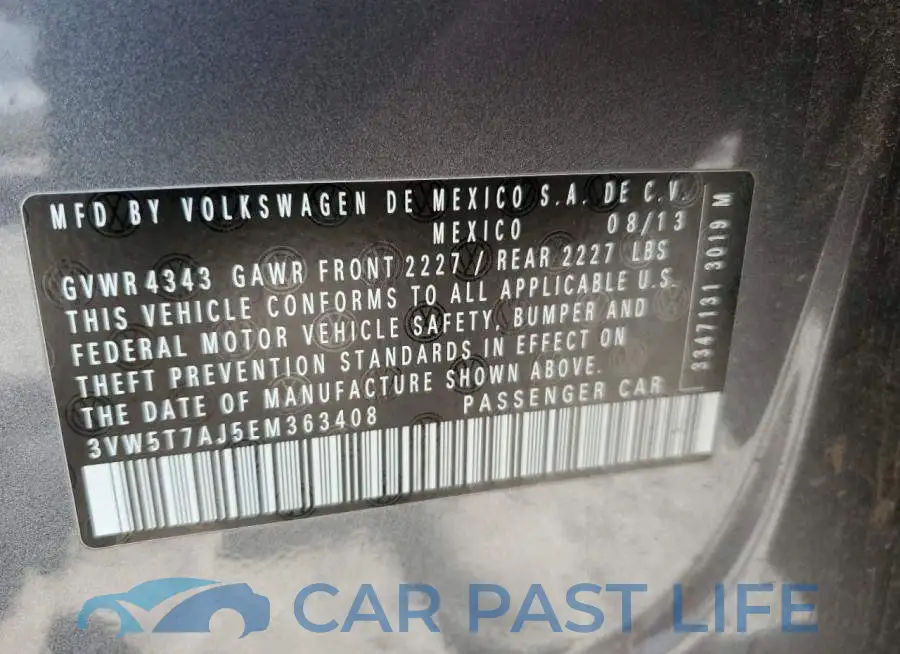 3VW5T7AJ5EM363408# 12