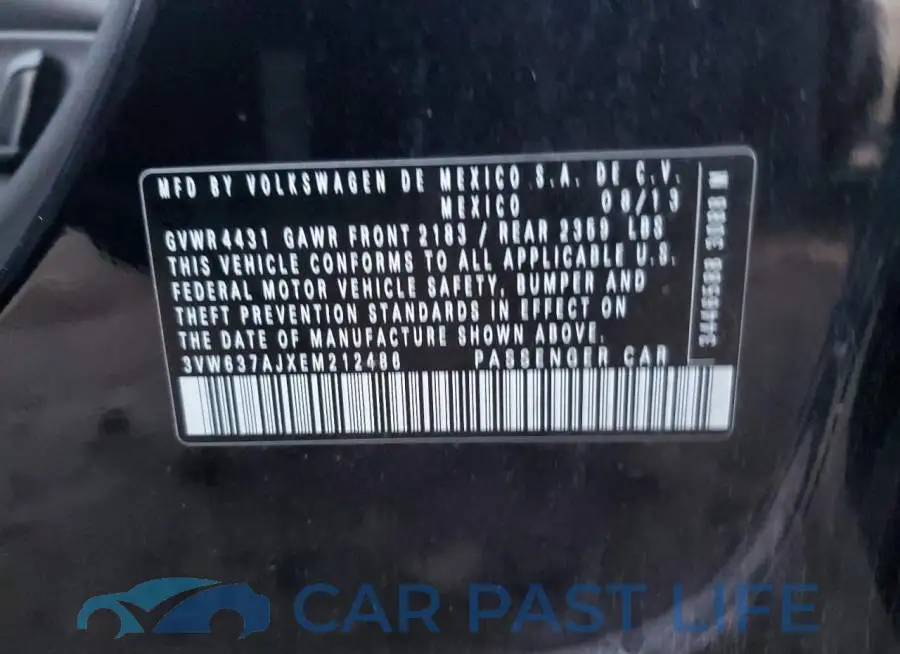 3VW637AJXEM212486# 12