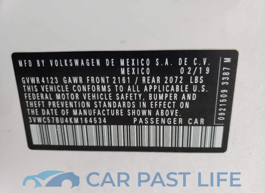 3VWC57BU4KM164534# 12