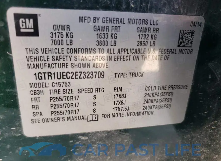 1GTR1UEC2EZ323709# 12