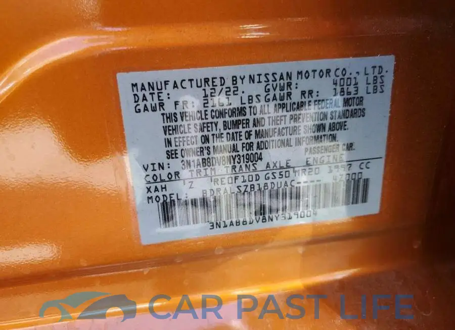 3N1AB8DV8NY319004# 12