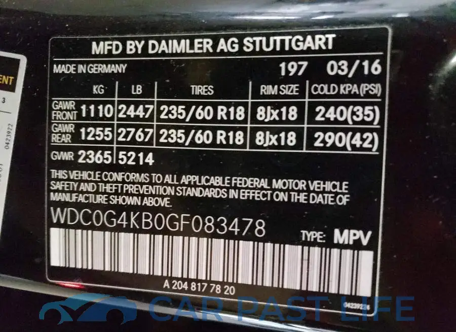 WDC0G4KB0GF083478# 12