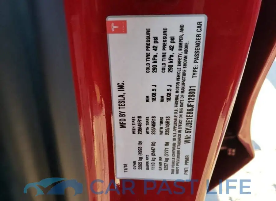 5YJ3E1EB6JF129801# 12