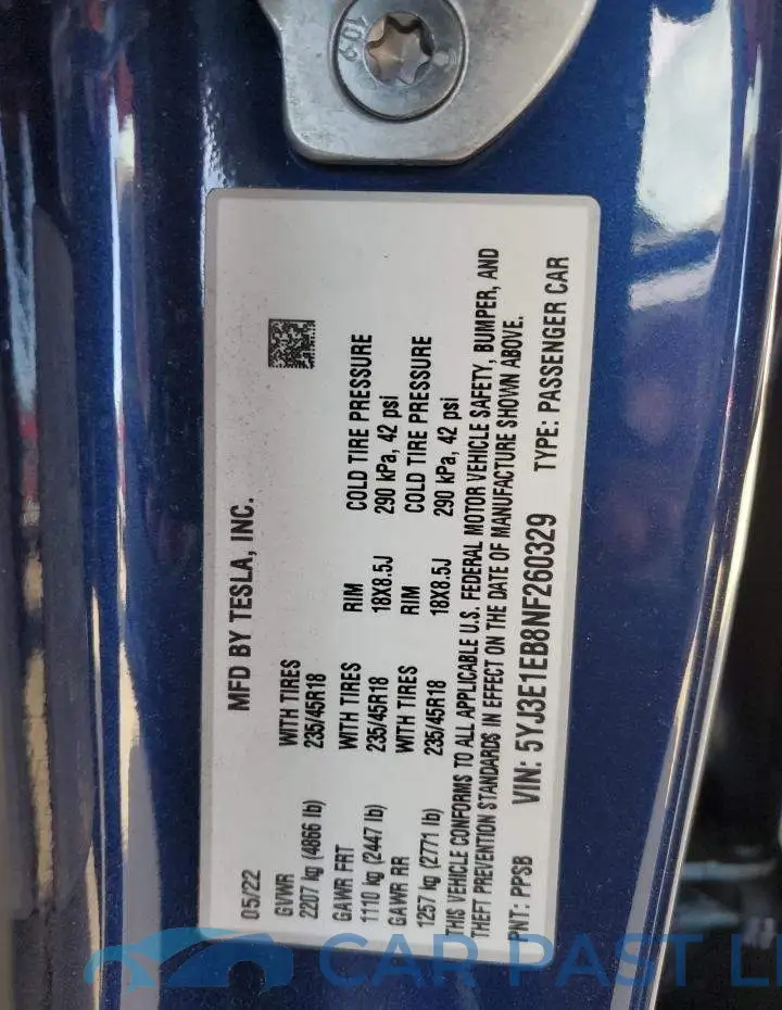 5YJ3E1EB8NF260329# 13