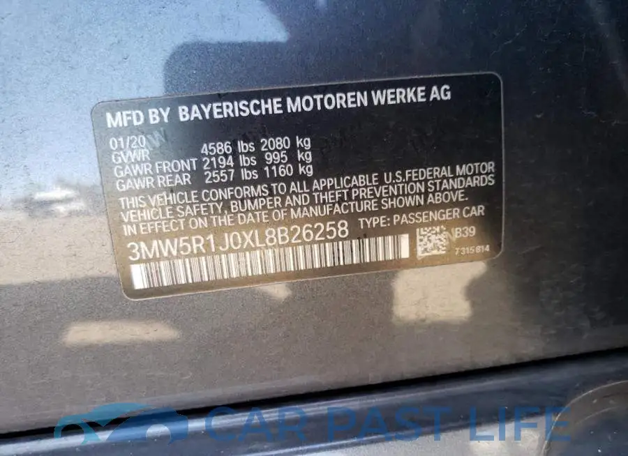 3MW5R1J0XL8B26258# 12