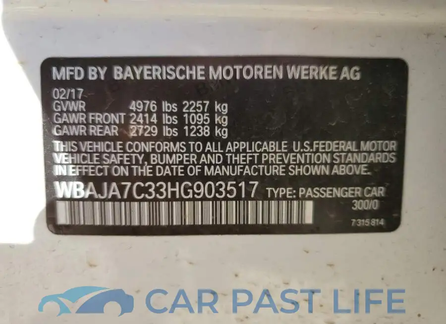 WBAJA7C33HG903517# 12