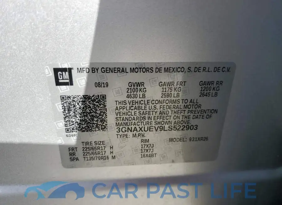 3GNAXUEV9LS522903# 13