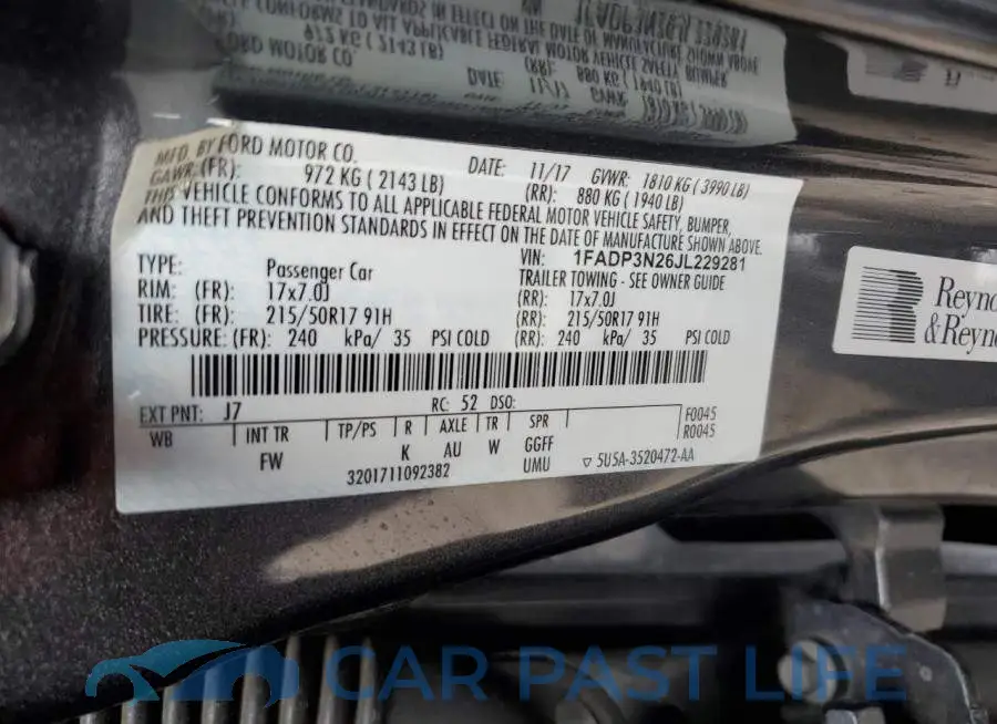 1FADP3N26JL229281# 13