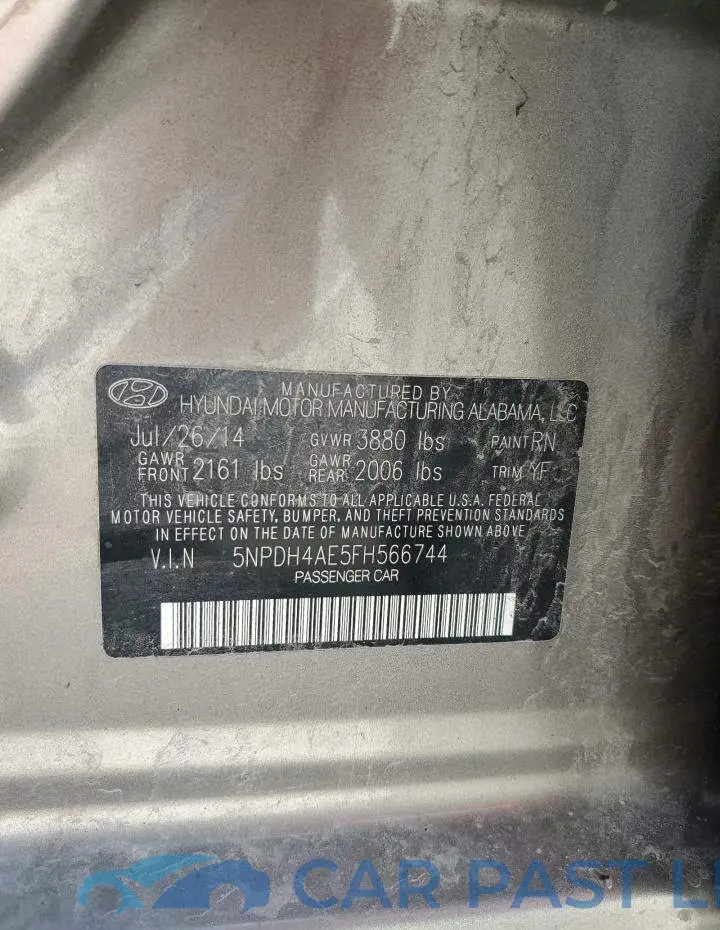 5NPDH4AE5FH566744# 12