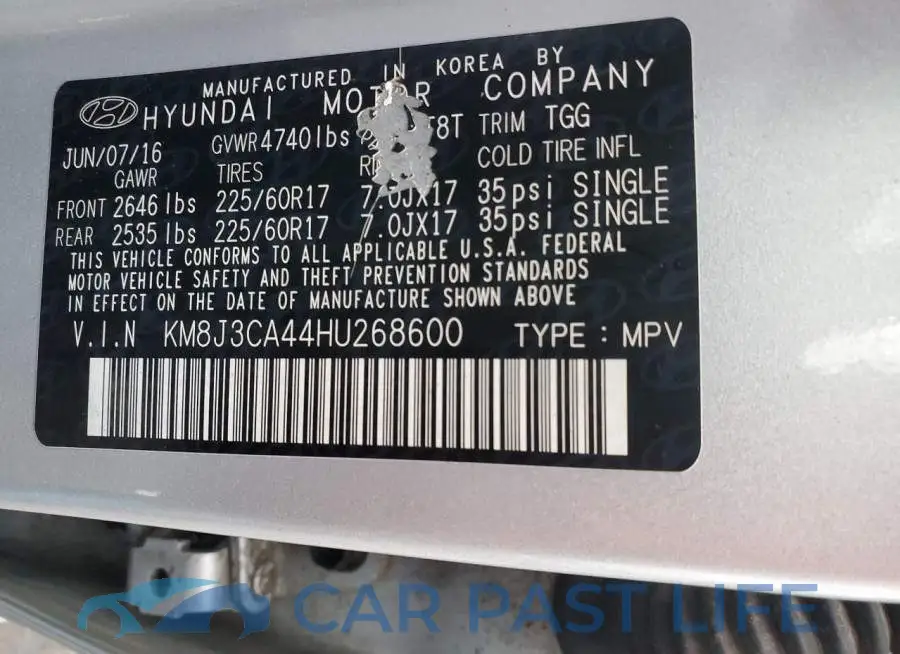 KM8J3CA44HU268600# 13