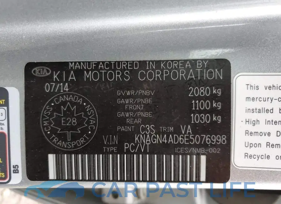 KNAGN4AD6E5076998# 12